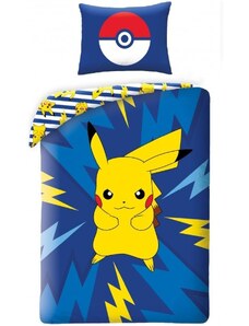 Halantex Bavlnené posteľné obliečky Pokémon Pikachu - motív Bleskový šok - 100% bavlna - 70 x 90 cm + 140 x 200 cm