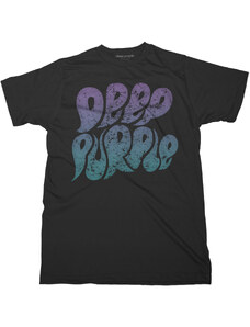 RUKA HORE Unisex tričko Deep Purple Bubble Logo Čierna