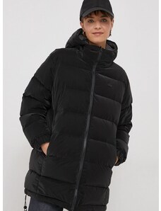 Páperová obojstranná bunda Lacoste dámska, čierna farba, zimná, oversize