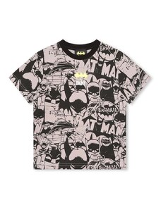 Detské bavlnené tričko Dkny x DC Comics čierna farba, vzorovaný