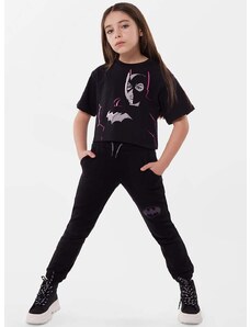 Detské bavlnené tričko Dkny x DC Comics čierna farba