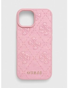 Puzdro na mobil Guess iPhone 15 6.1 ružová farba