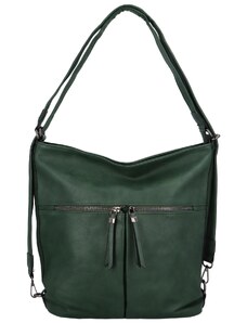 ROMINA & CO. BAGS Dámska koženková kabelka-batoh zelená - Romina Geria zelená
