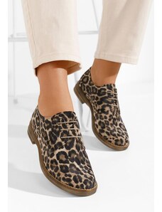 Zapatos Leopardie kožené derby dámske Otivera