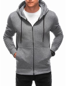 EDOTI Men's unbuttoned hooded sweatshirt EM-SSZP-22FW-015 - grey melange V8