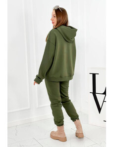 K-Fashion Izolovaná bavlnená súprava, mikina + nohavicami Brooklyn khaki