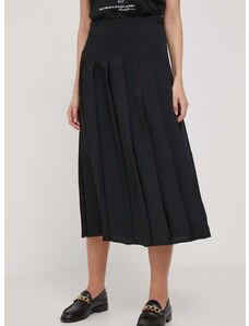 Sukňa Polo Ralph Lauren čierna farba, midi, áčkový strih