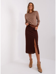 Fashionhunters Skirt-LK-SD-509445.72P-dark brown