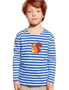 Piskacie Chlapčenské tričko s veveričkou, farba pásik modrý, veľkosť 116