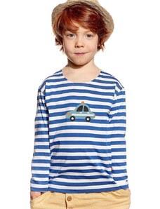 Piskacie Chlapčenské tričko polícia, farba pásik modrý, veľkosť 86