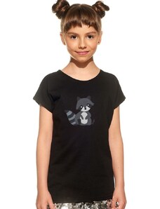 Piskacie Dievčenské tričko s medvedíkom, farba čierna, veľkosť 86