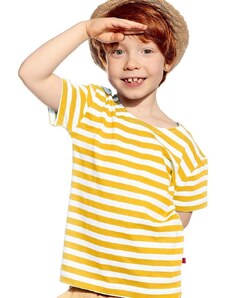 Chlapčenské tričko nepískacie, farba pásik medový, veľkosť 86