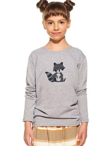 Piskacie Dievčenské tričko s medvedíkom, farba sivá, veľkosť 86