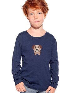 Piskacie Chlapčenské tričko so psíkom, farba tmavomodrá, veľkosť 86