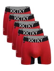 Pánske boxerky KKTKY Trunks Zakázané Ovocie Červené 5pack výhodné balenie