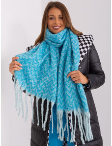 Fashionhunters Blue knitted women's scarf