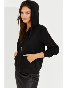 Cool & Sexy Cool &ampy sexy dámska čierna bunda s kapucňou na zips DY705