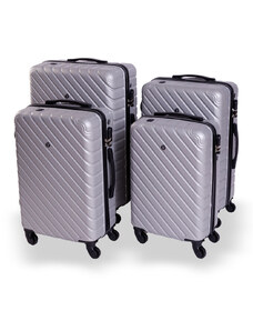 Cestovní kufr BERTOO Roma - stříbrný set 4v1