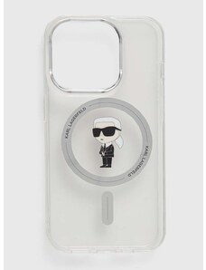 Puzdro na mobil Karl Lagerfeld iPhone 15 Pro 6.1 priehľadná farba