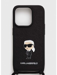 Puzdro na mobil Karl Lagerfeld iPhone 15 Pro 6.1 čierna farba