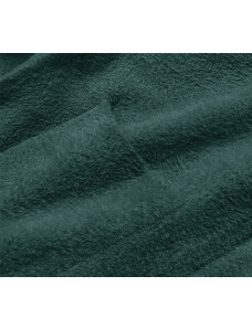 MADE IN ITALY Dlhý vlnený prehoz cez oblečenie typu alpaka v morskej farbe s kapucňou (M105)