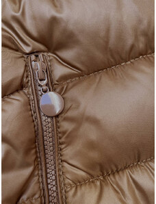 W COLLECTION Hnedá prešívaná dámska zimná bunda s kapucňou (YP-22075-101)