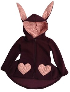 Fantastic kids Prechodný Kabátik Sweet Bunny Hearts Lila