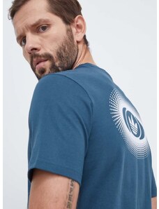 Bavlnené tričko adidas Originals pánsky, tyrkysová farba, s potlačou