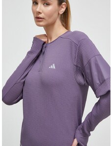 Bežecké tričko s dlhým rukávom adidas Performance fialová farba