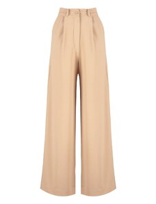 Trendyol Camel extra široký noha/široké nohavice, krepové pletené nohavice s plisovaným detailom