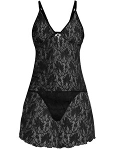 bonprix Čipkované šaty+nohavičky (2-dielna súprava), farba čierna