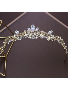 B-TOP Svadobná korunka Golden Bride Crown - pozlátená
