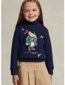 Detské tričko s dlhým rukávom Polo Ralph Lauren tmavomodrá farba, s potlačou