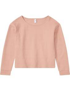 bonprix Termo tričko, oversized, v pletenom vzhľade, farba ružová