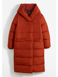 bonprix Vatovaný kabát, oversize, s kapucňou, z recyklovaného polyesteru, farba hnedá