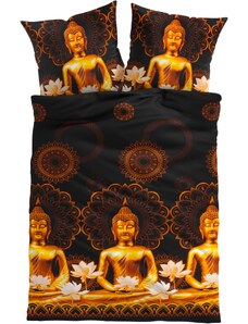 bonprix Posteľná bielizeň s Buddhom, farba čierna