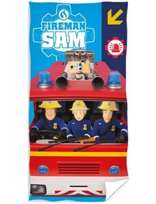 Carbotex Plážová osuška Požiarnik Sam - Výjazd hasičov - 100% bavlna - 70 x 140 cm