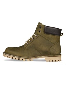 Vasky Farm Low Green - Pánske kožené členkové topánky zelené, ručná výroba jesenné / zimné topánky