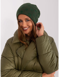 Fashionhunters Dark green women's knitted beanie