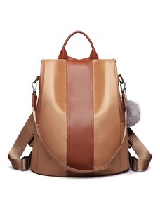 Konofactory Hnedý kožený ruksak s príveskom 2v1 „Famous“