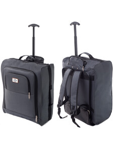 RGL Cestovná taška na kolieskach s popruhmi na chrbát 14 - sivá