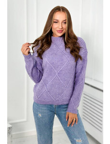 Kesi Sweater draped over the head in diamond purple