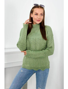 Kesi Sweater with decorative ruffle dark mint