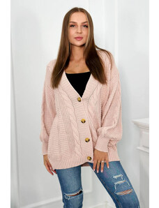 Kesi Button-down sweater with puff sleeves powder pink