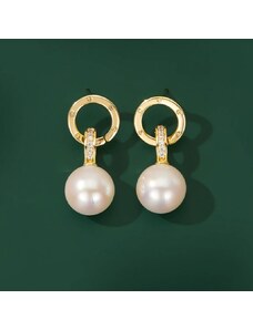 JAY Náušnice s perlou a zirkony Céleste - stříbrné zapínání