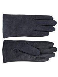 Dámske modré kožené (s semišom) rukavice flísová podšívka - Fiebig