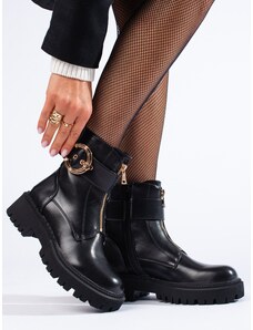 Women's workers black with decorative Buckle Shelvt