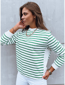 Women's blouse NAGINI with white and green stripes Dstreet