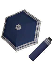 Doppler Havanna Fiber TIMELESS BLUE - dámsky ultraľahký mini dáždnik bordúra
