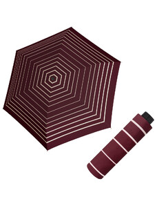 Doppler Havanna Fiber TIMELESS RED - dámsky ultraľahký mini dáždnik prúžky